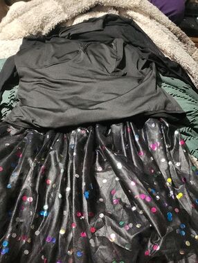 SHEIN Black Party Dress with Multicolor Sequin Dots